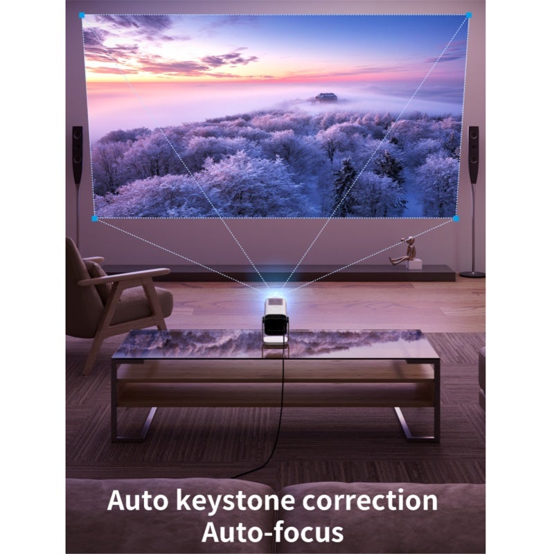 Smart Projector: Native 1080P Resolution 4K Support - Android 11.0 System Quiet Operation Portable Projector for Home Theater Gaming Online Teaching Video Conferencing - Image 3