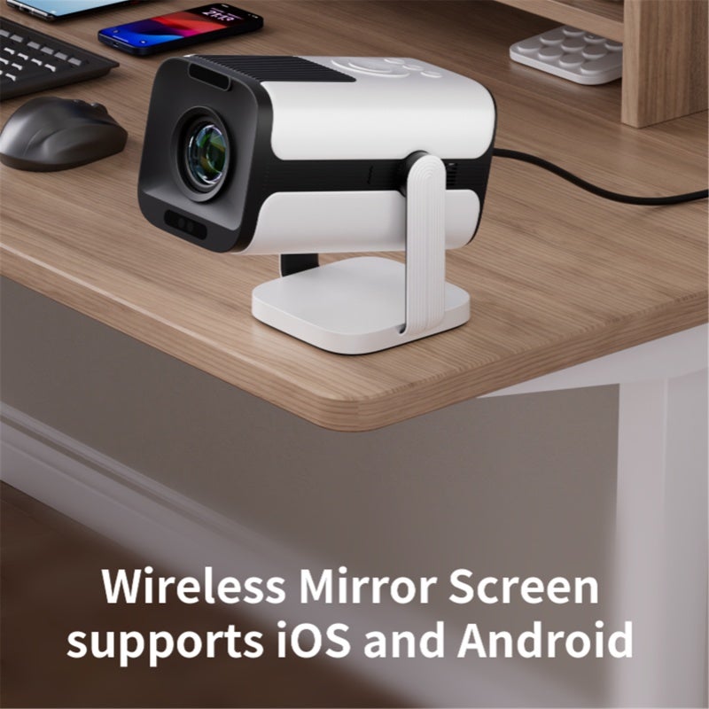 Smart Projector: Native 1080P Resolution 4K Support - Android 11.0 System Quiet Operation Portable Projector for Home Theater Gaming Online Teaching Video Conferencing - Image 5
