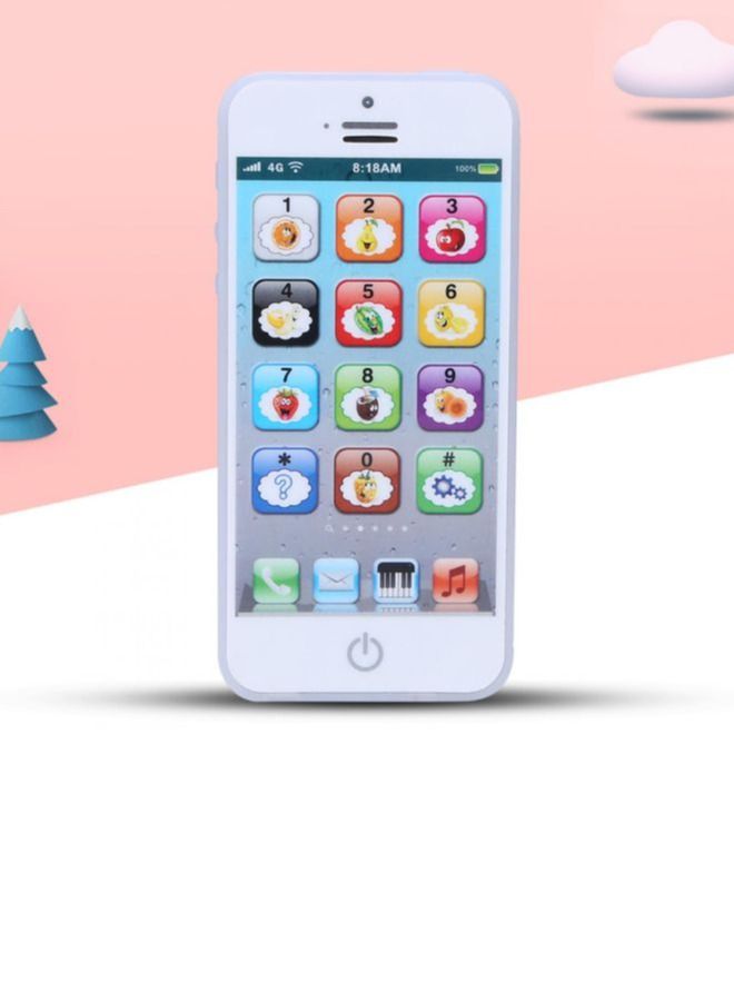 Learning Phone Toy Baby English Learning Machine with 8 functions Music Light Touch Screen Mobile Phone Toy Early Child Development White  - Image 4