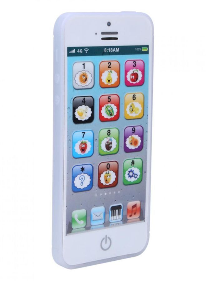 Learning Phone Toy Baby English Learning Machine with 8 functions Music Light Touch Screen Mobile Phone Toy Early Child Development White  - Image 2