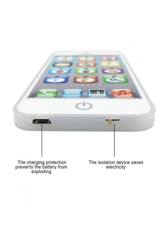 Learning Phone Toy Baby English Learning Machine with 8 functions Music Light Touch Screen Mobile Phone Toy Early Child Development White  - Image 3