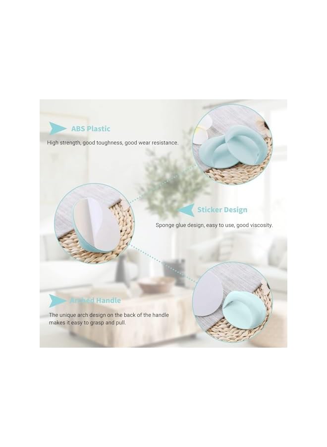 The Bros Self Adhesive Knobs, 12 Pcs Instant Cabinet Drawer Handles, White, Polypropylene, Round, Easy to Install, No Drilling, No Screws, Contemporary Style - Image 2