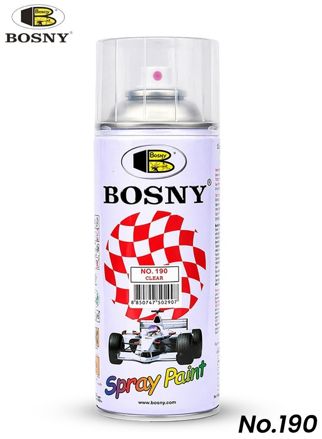 Bosny 3 pcs Bosny Clear Spray Paint Transparent Gloss Finish Fast Dry Multipurpose Coating for Metal Wood Plastic Automotive Touch Up Protective Top Coat 400ml - Image 3