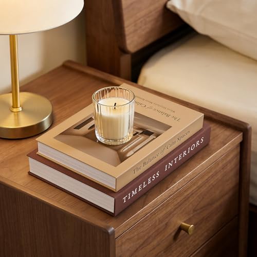 JARLINK Beautiful Decorative Books, Set of 3 Stackable Fake Books for Coffee Table, Shelf & Mantel Decor - Modern Home Decoration with Hidden Storage for Photos, Keepsakes & Living Room Styling, Brown - Image 3