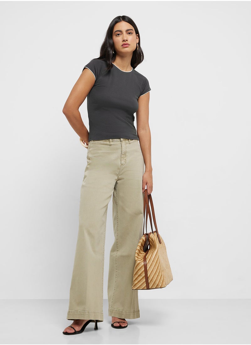 MANGO Cotton T-Shirt With Contrasting Trim  - Image 4