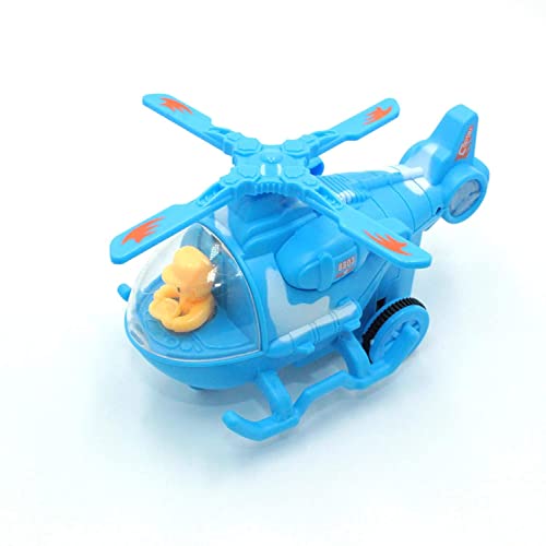 PLUSPOINT Helicopter Toy Friction Powered Push and go Mini Army Toys,Pretend Play with Rotating Wings Military Helicopter for Kids - Image 1