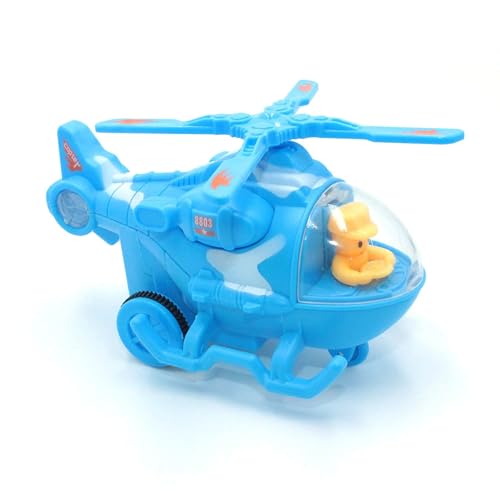 PLUSPOINT Helicopter Toy Friction Powered Push and go Mini Army Toys,Pretend Play with Rotating Wings Military Helicopter for Kids - Image 3