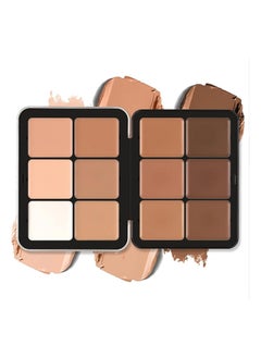 Creamy concealer professional corrector palette foundation with 12 colors full coverage makeup that lasts long designed to reduce dark circles under the eyes acne blemishes and redness