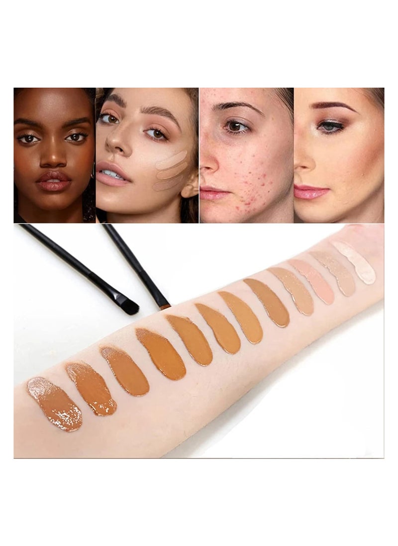 Generic - Creamy concealer professional corrector palette foundation with 12 colors full coverage makeup that lasts long designed to reduce dark circles under the eyes acne blemishes and redness - Image 1