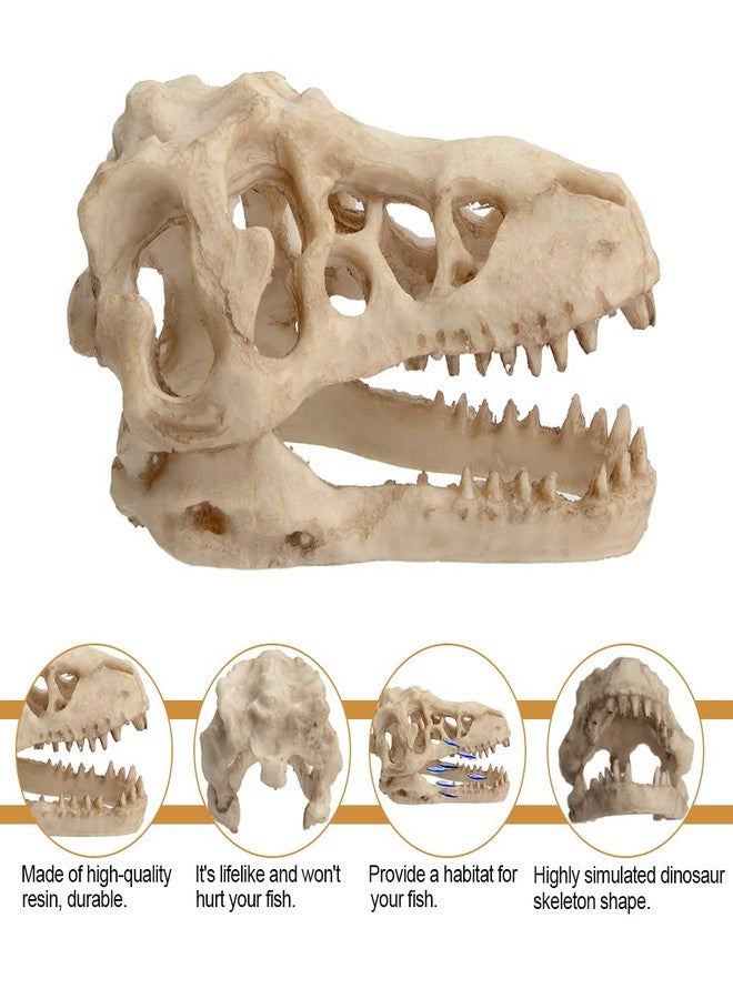 Saim Dinosaur Skull Model Resin Aquarium Decorative Reptile Decor Home Office Display - Image 4