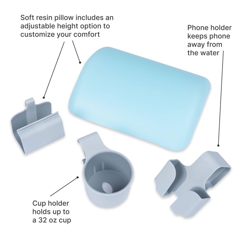 Step2 Vero Pool Lounger Accessories, Poolside Pillow, Cup Holder, Phone Holder, Compatible with Vero Collection, Waterproof, Indoor/Outdoor Use, Made of Durable Plastic, Gray - Image 4