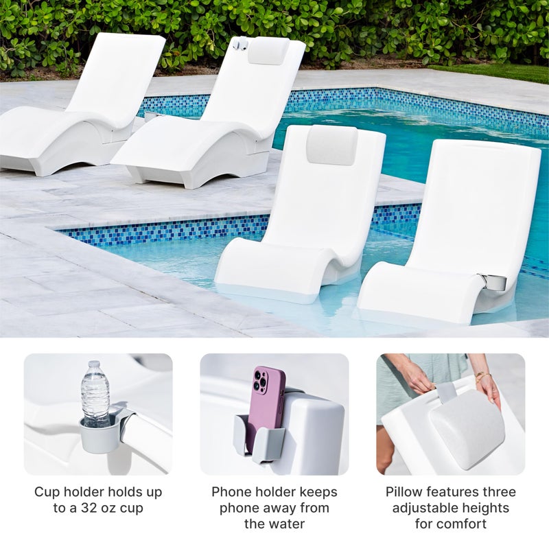 Step2 Vero Pool Lounger Accessories, Poolside Pillow, Cup Holder, Phone Holder, Compatible with Vero Collection, Waterproof, Indoor/Outdoor Use, Made of Durable Plastic, Gray - Image 3