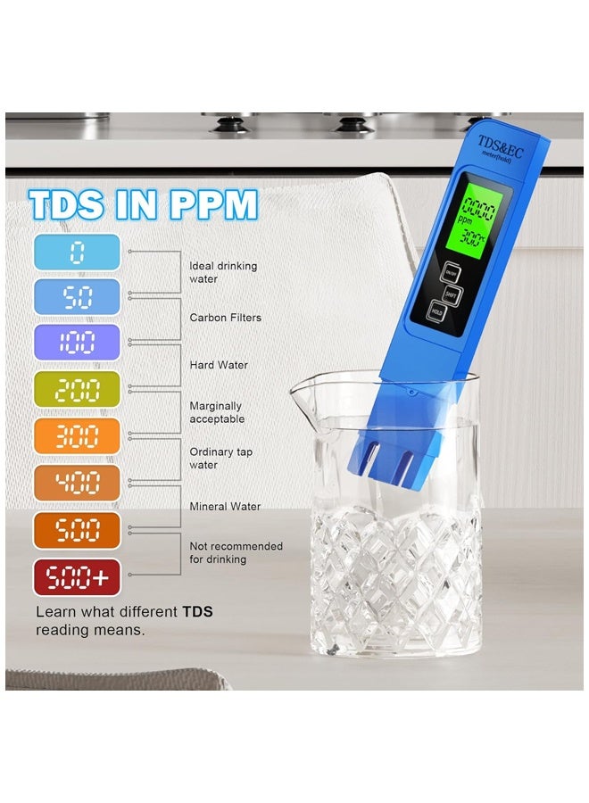 PULUZ New 4 in 1 Tds Meter Digital Water Tester -TDS EC & Temperature(°C,°F) Meter, Accurate & Reliable Digital Water Testing Kits for Drinking Water, RO/DI System,Aquarium etc - Image 4