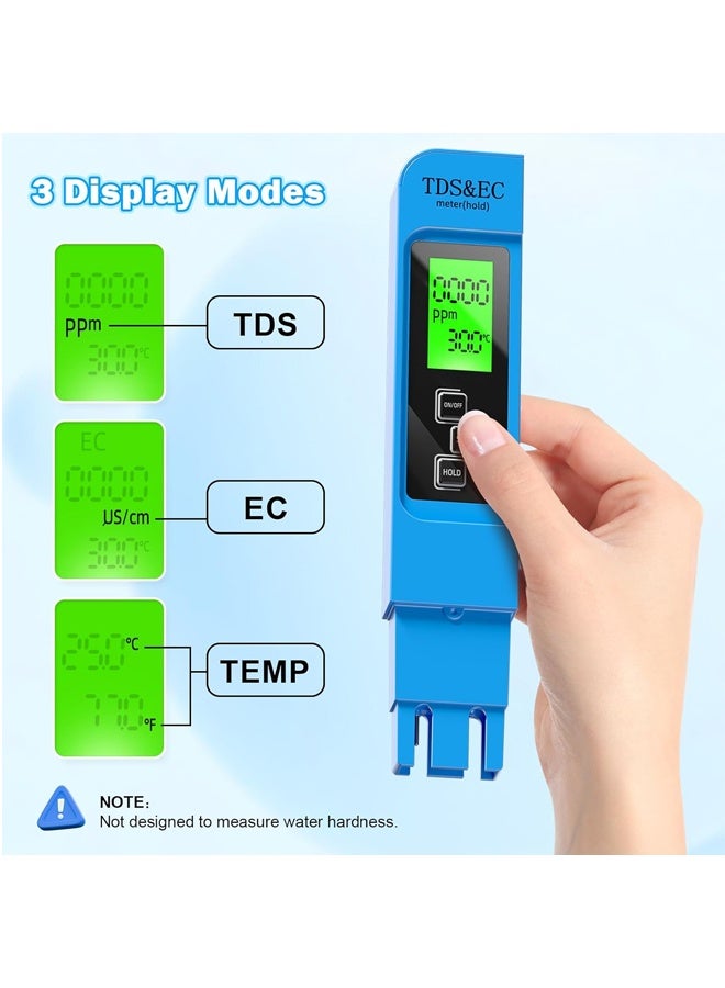 PULUZ New 4 in 1 Tds Meter Digital Water Tester -TDS EC & Temperature(°C,°F) Meter, Accurate & Reliable Digital Water Testing Kits for Drinking Water, RO/DI System,Aquarium etc - Image 3