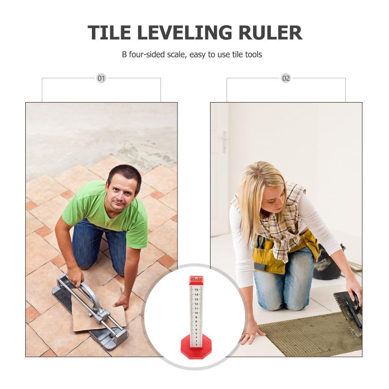 Floor Tile Leveling System Contour Gauge With Four Sided Scale Precision Ruler For Interior Finish And Ceiling Installation Masonry Positioning Tool - Image 3