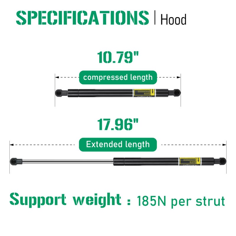 AEagle Hood Lift Supports Struts Shocks for Lexus is F 2008-2013, IS250 IS350 2006-2015, IS300 2005 PM1050 Qty 2 - Image 2