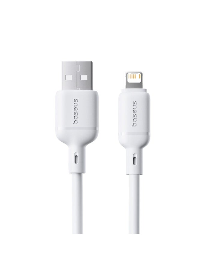 بيسوس Baseus Silky Series charging cable USB at iP 2.4A 2m white white - Image 1