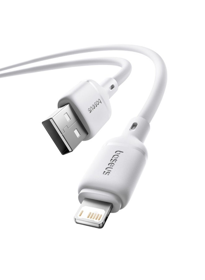 بيسوس Baseus Silky Series charging cable USB at iP 2.4A 2m white white - Image 5