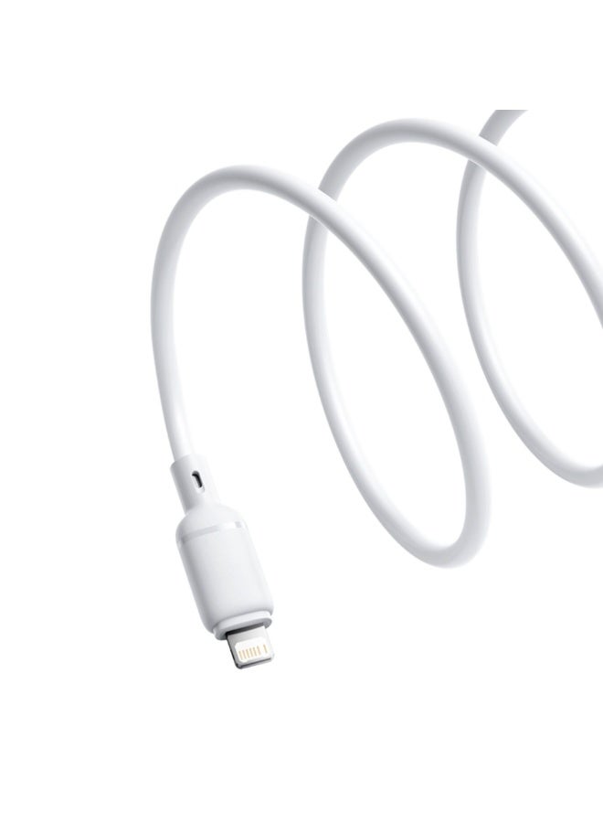بيسوس Baseus Silky Series charging cable USB at iP 2.4A 2m white white - Image 4