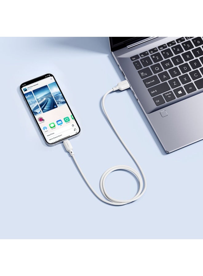 بيسوس Baseus Silky Series charging cable USB at iP 2.4A 2m white white - Image 3