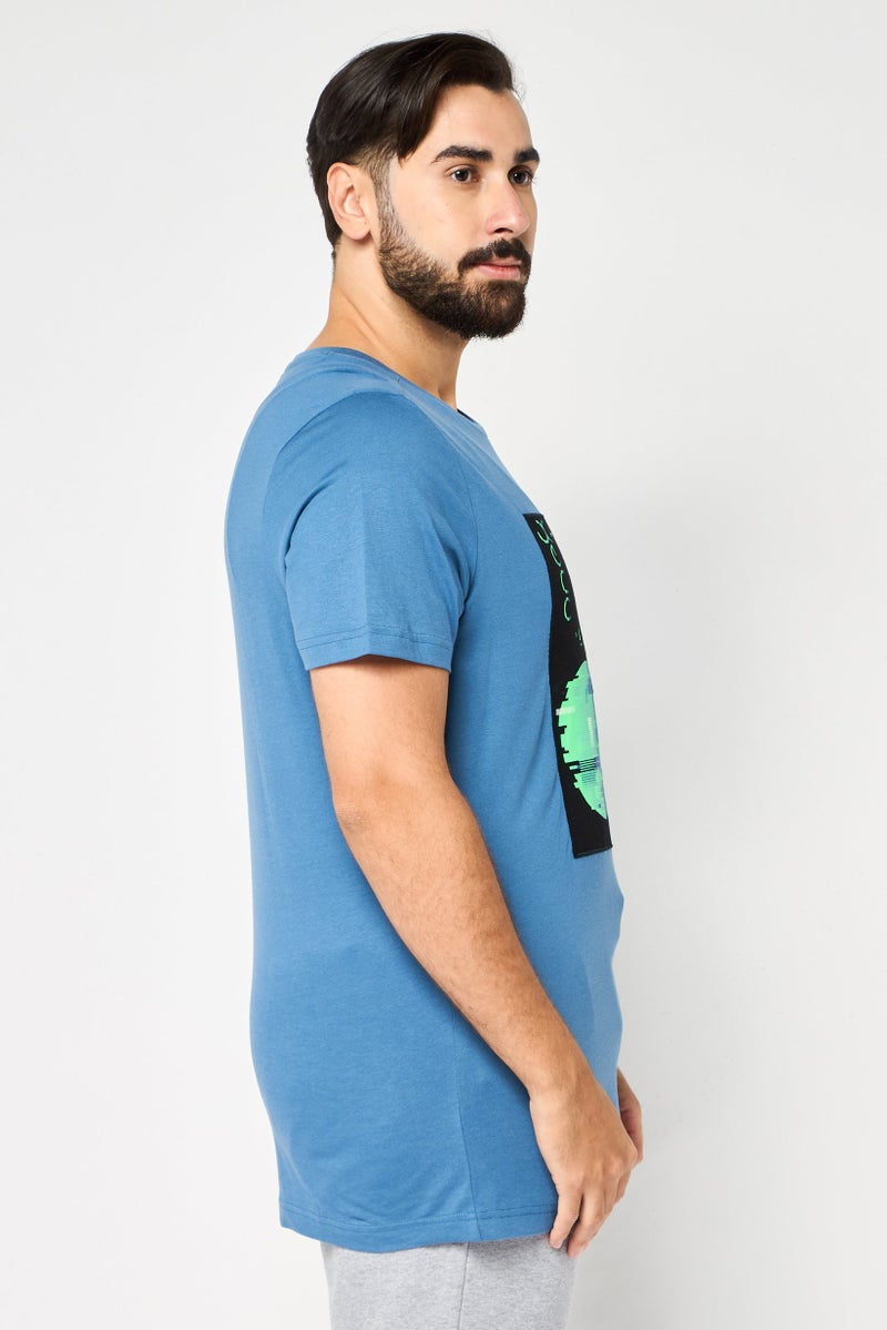 PUMA One8 Men Slim Fit Short Sleeves Graphic Print Outdoor T-Shirt, Blue - Image 3