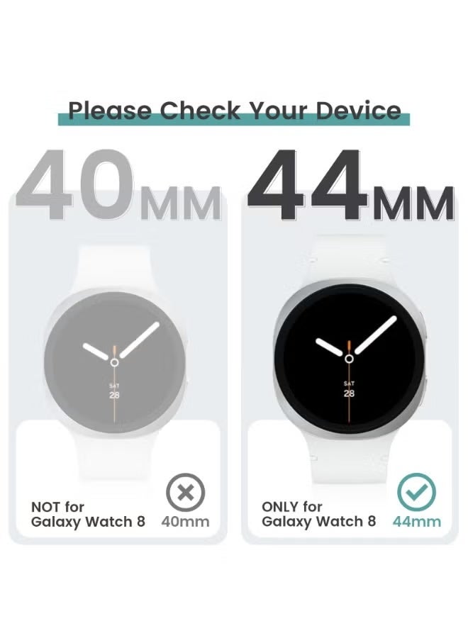ChicVibe Case for Samsung Galaxy Watch 8 2025 44mm, PC Shell+Tempered Glass Integrated Design, Anti Fall and Scratch Resistant, High-Definition and Transparent, Built-in 9H Tempered Glass Film, Hard PC, Easy to Install, Cover for Samsung Galaxy Watch 8 2025 44mm, Clear - Image 2