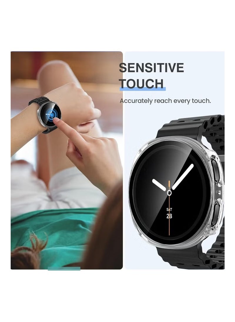 ChicVibe Case for Samsung Galaxy Watch 8 2025 44mm, PC Shell+Tempered Glass Integrated Design, Anti Fall and Scratch Resistant, High-Definition and Transparent, Built-in 9H Tempered Glass Film, Hard PC, Easy to Install, Cover for Samsung Galaxy Watch 8 2025 44mm, Clear - Image 4
