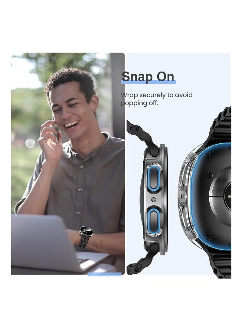 ChicVibe Case for Samsung Galaxy Watch 8 2025 44mm, PC Shell+Tempered Glass Integrated Design, Anti Fall and Scratch Resistant, High-Definition and Transparent, Built-in 9H Tempered Glass Film, Hard PC, Easy to Install, Cover for Samsung Galaxy Watch 8 2025 44mm, Clear - Image 5
