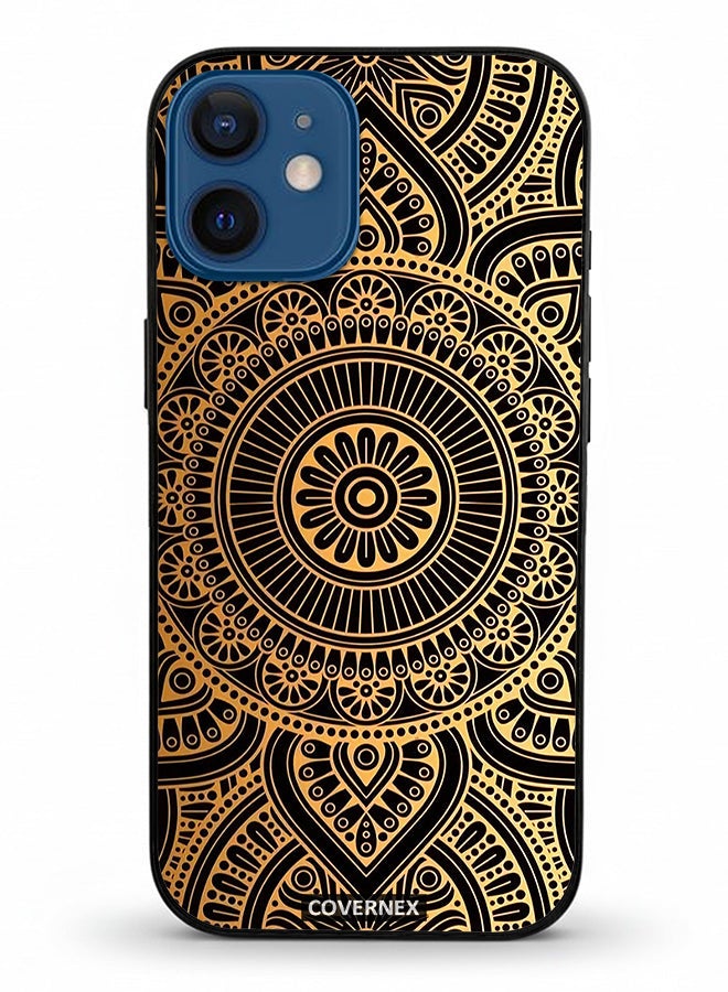 Covernex Apple iPhone 12 Mini Protective Case Cover Printed Featuring Mamdala Geometric Pattern - Image 2