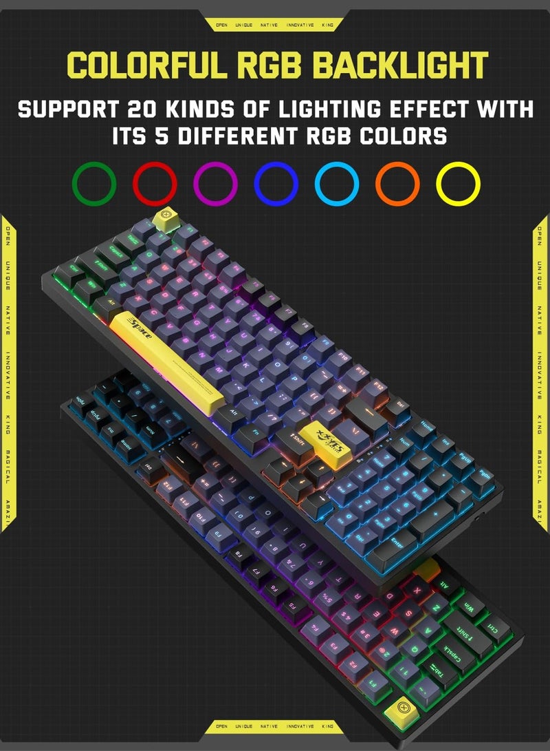 onikuma G38 Mechanical Keyboard Computer Office Game Wired Brown Switchs 98 Key Keyboard - Image 5