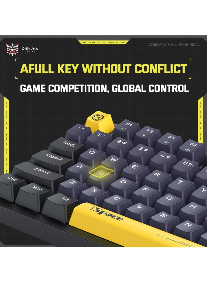 onikuma G38 Mechanical Keyboard Computer Office Game Wired Brown Switchs 98 Key Keyboard - Image 4