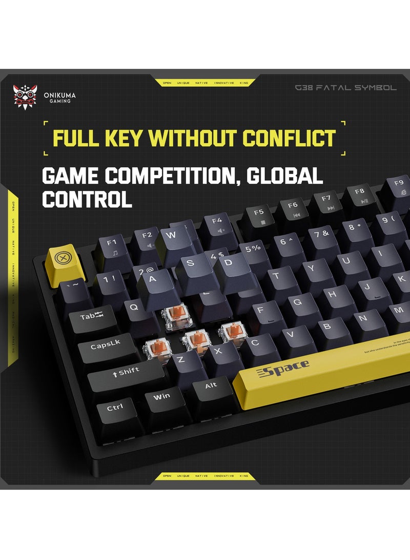 onikuma G38 Mechanical Keyboard Computer Office Game Wired Brown Switchs 98 Key Keyboard - Image 3