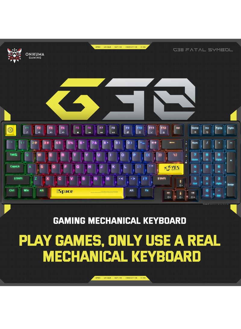 onikuma G38 Mechanical Keyboard Computer Office Game Wired Brown Switchs 98 Key Keyboard - Image 2