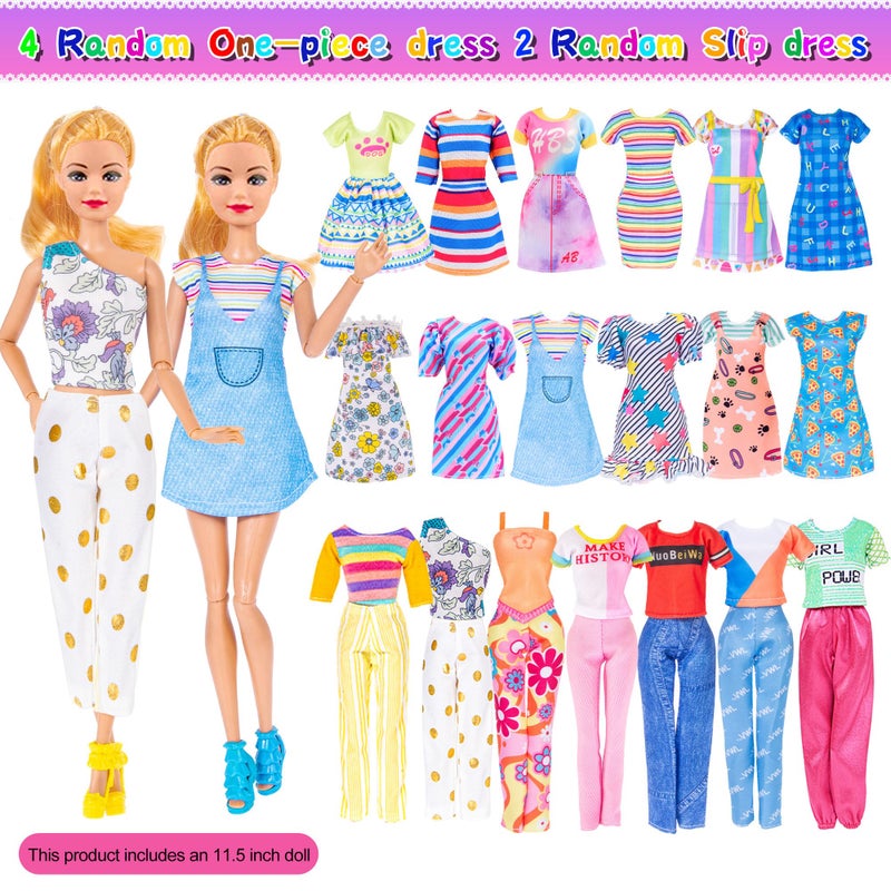ibayda 91pcs 11.5 inch Girl Doll with Clothes Accessories and Closet, Princess Gowns, Fashion Dresses, Outfits ,Swimsuits, Shoes, Hangers, Doll Dress up toys for Girls Kids Toddlers Toy (Include Doll) - Image 5