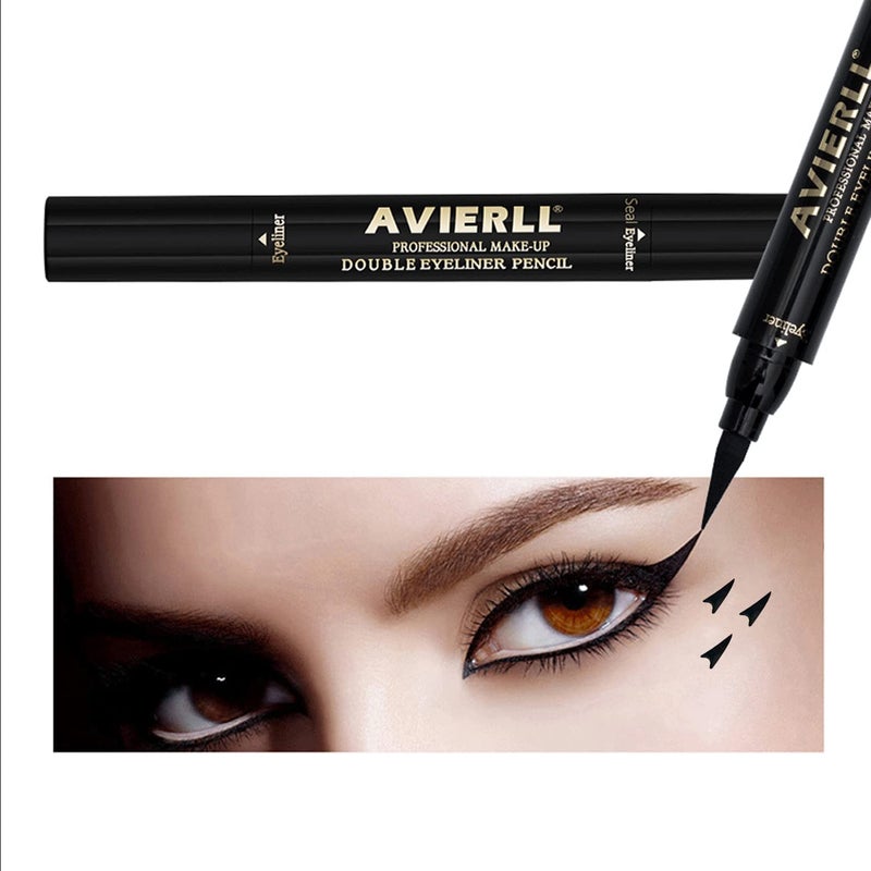 AVIERLL Winged Eyeliner Stamp-2 Pens, Smudge Proof Waterproof Long Lasting quick flick wingliner, Vamp Style Wing Eye Liner Pen Black (Left and Right) - Image 2