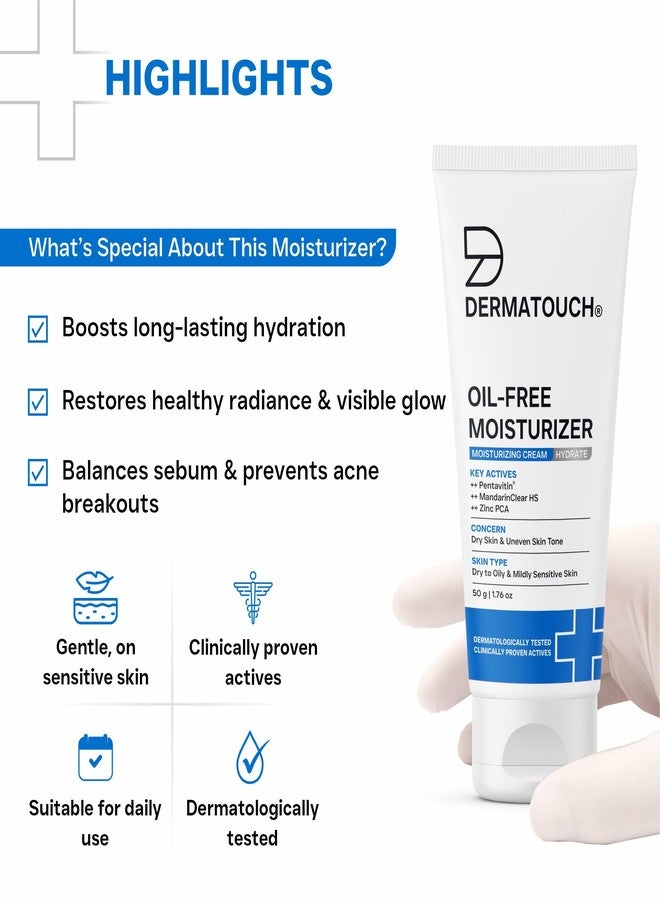 DERMATOUCH Oil-Free Moisturiser - Lightweight Hydration | Non-Greasy Daily Moisture Care | Helps Maintain Skin Balance | 50g - Image 5