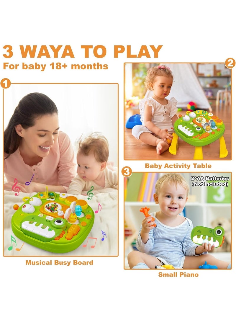 Baby Activity Table Toys for 6-12 Months, Dinosaur Learning Table Musical Toys, Educational Baby Activity Center, Standing Play Table for Toddlers 1 2 3 Year Old - Image 4