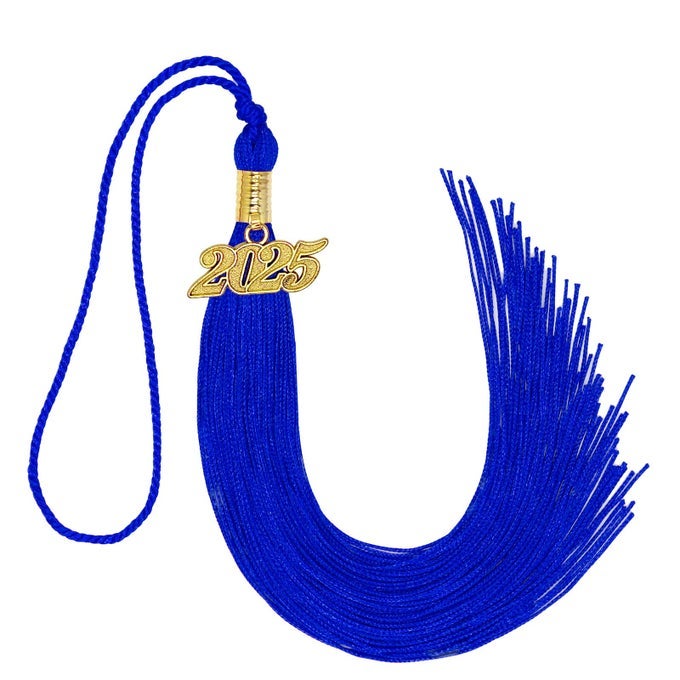 2025 TASSEL ACADEMIC GRADUATION BLUE WITH YEAR GOLD CHARM FOR CEREMONY