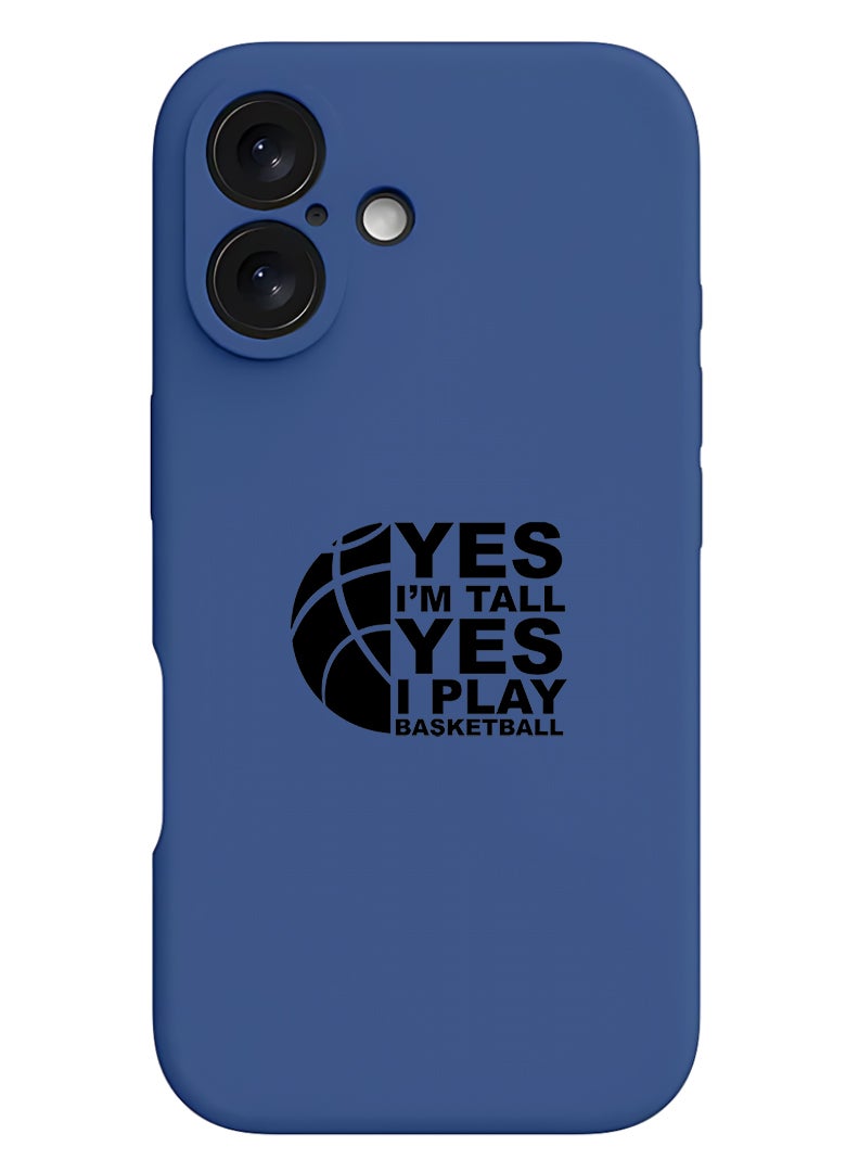 Theodor Protective Slim Fit Case Liquid Silicone Cover with Full Body Protection Anti-Scratch Shockproof Case For Apple iPhone 17 (Blue) Basketball black - Image 1