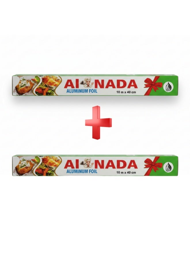 Aluminum Foil Roll Buy 1 Get 1 Free 2 Roll × 10 m x 40 cm - Powerful Savings Offer Double Protection for Food - Image 1