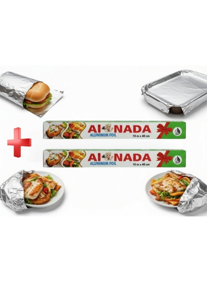 Aluminum Foil Roll Buy 1 Get 1 Free 2 Roll × 10 m x 40 cm - Powerful Savings Offer Double Protection for Food - Image 2