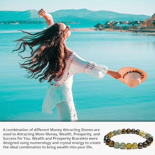 ANAYA AGATE Money Wealth Success Bracelet - Pyrite Green Aventurine Tiger Eye Citrine Bracelet Set for Men Women Healing Calming Anxiety Stress Relief Gifts Pulseras Para Hombres Mujer Stocking Stuffers - Image 4