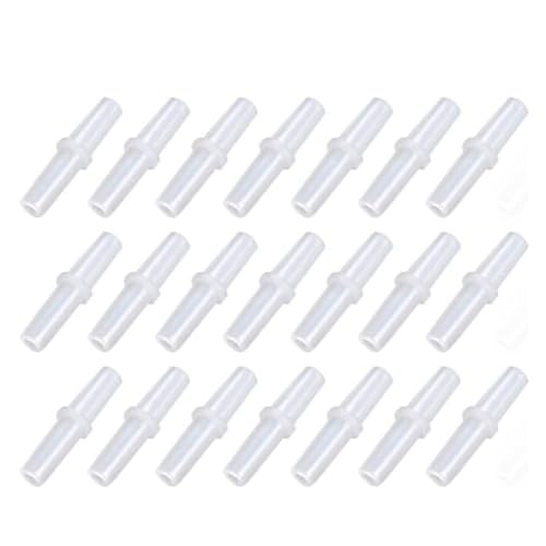 VAYINATO® 20Pcs (White) Straight Plastic Aquarium Tubing Connectors, Aquarium Air Tube Connector | Air Tubing Pipe Joint Connector Adapter Air Pump Accessories - Image 1
