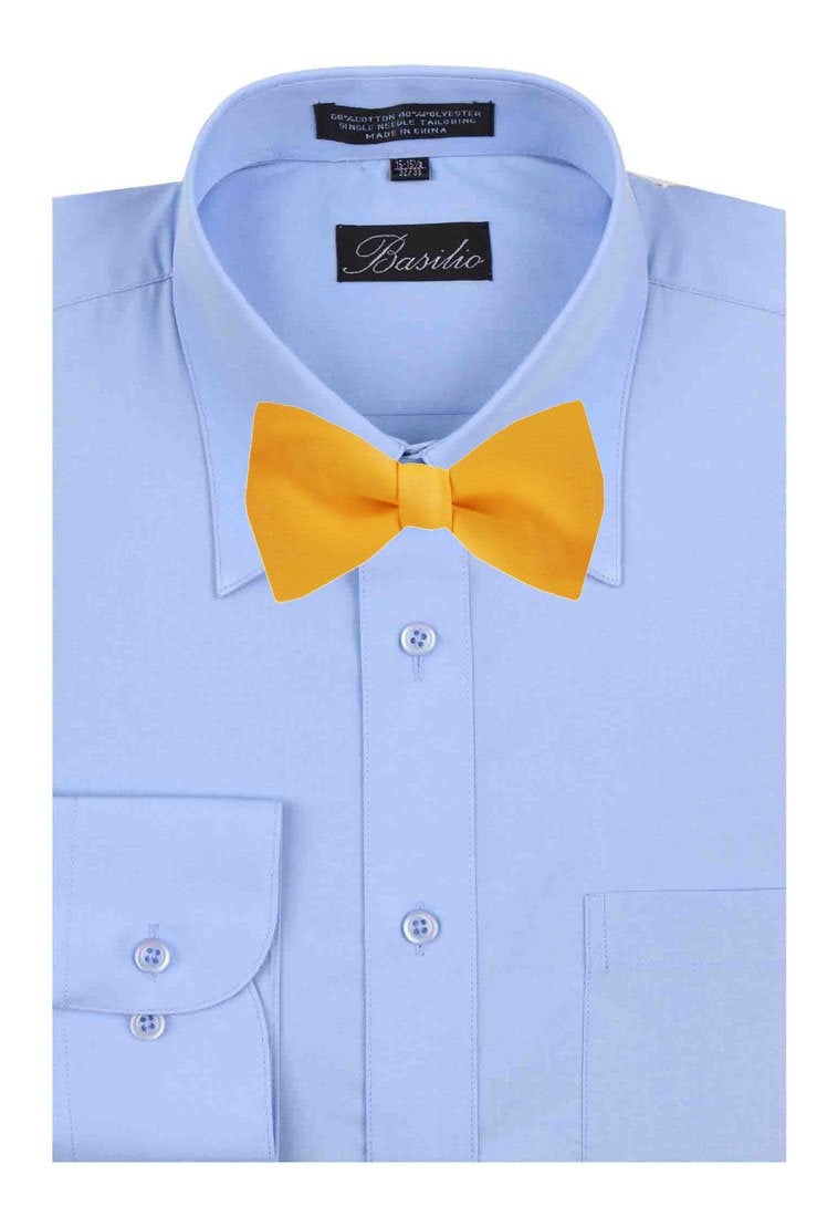 BUYYOURTIES FBT-ADF-49 - Mens Solid Self Tie Bow Tie - Image 2