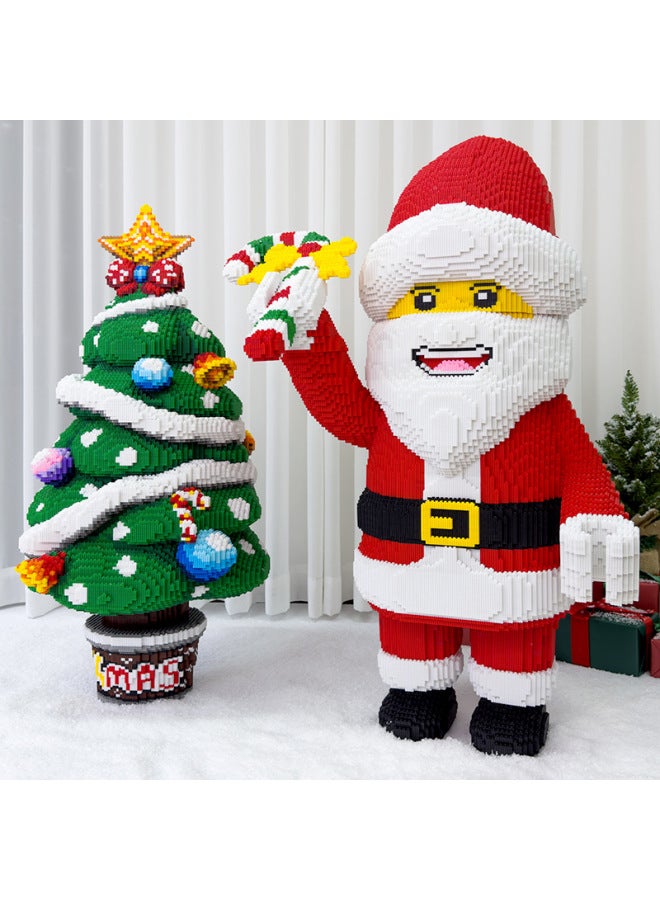 Santa Claus Snowman Educational Creative Cartoon Children's Assembled Toy Gift Miniature Diamond Small Particle Building Blocks-Color:7098 Snowball - Image 2