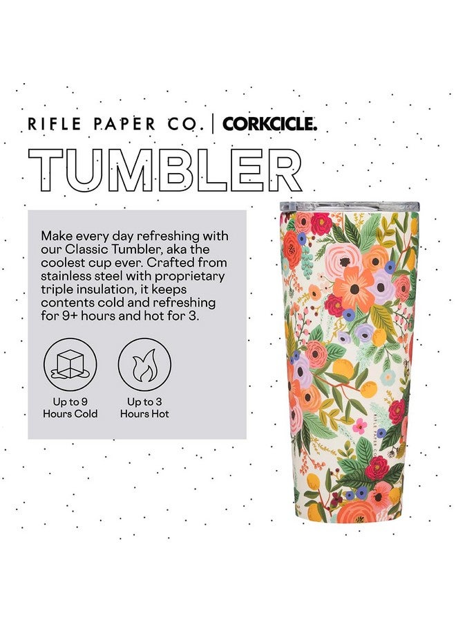 Corkcicle x Rifle Paper Co. Classic Insulated Coffee Mug with Lid, Garden Party Cream, 24 oz - Stainless Steel Travel Tumbler Keeps Cold 9hrs, Hot 3hrs - Cupholder Friendly Travel Coffee Tumbler - Image 2