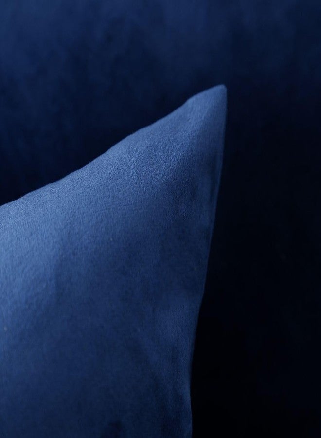 MoonRest - Pack of 2, Velvet Decorative Pillow Cover Set, Cozy Soft with Hidden Zipper Solid Color for Sofa Bedroom Car Couch Throw Pillow 16 x 16 Navy - Image 3