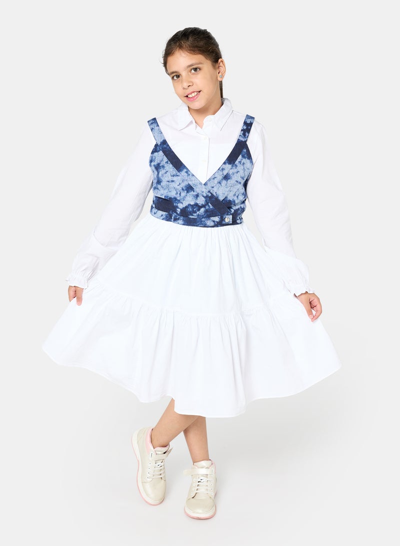 Panco Girls VACATION Batik Vest Detailed Dress - Image 1