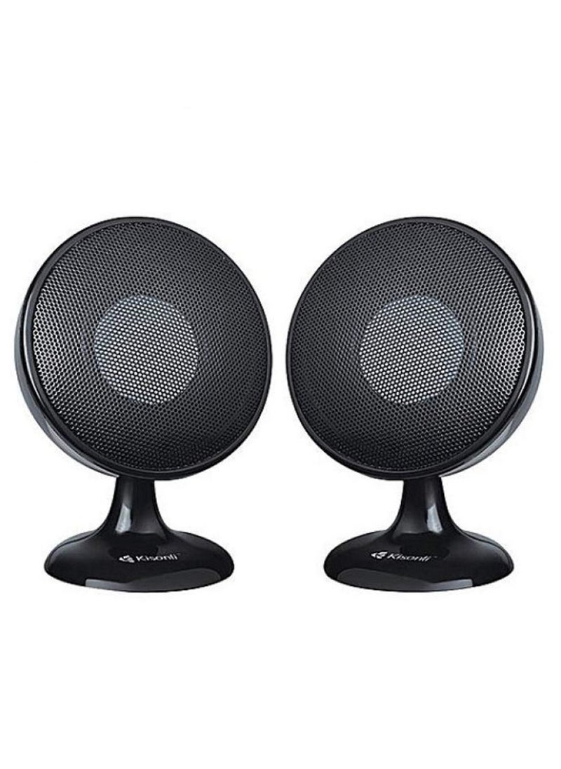 Kisonli - Kisonli 2-Piece USB Input Portable Mini Speaker Set Model Number S-888 Black For Computer And Mobile - Image 1