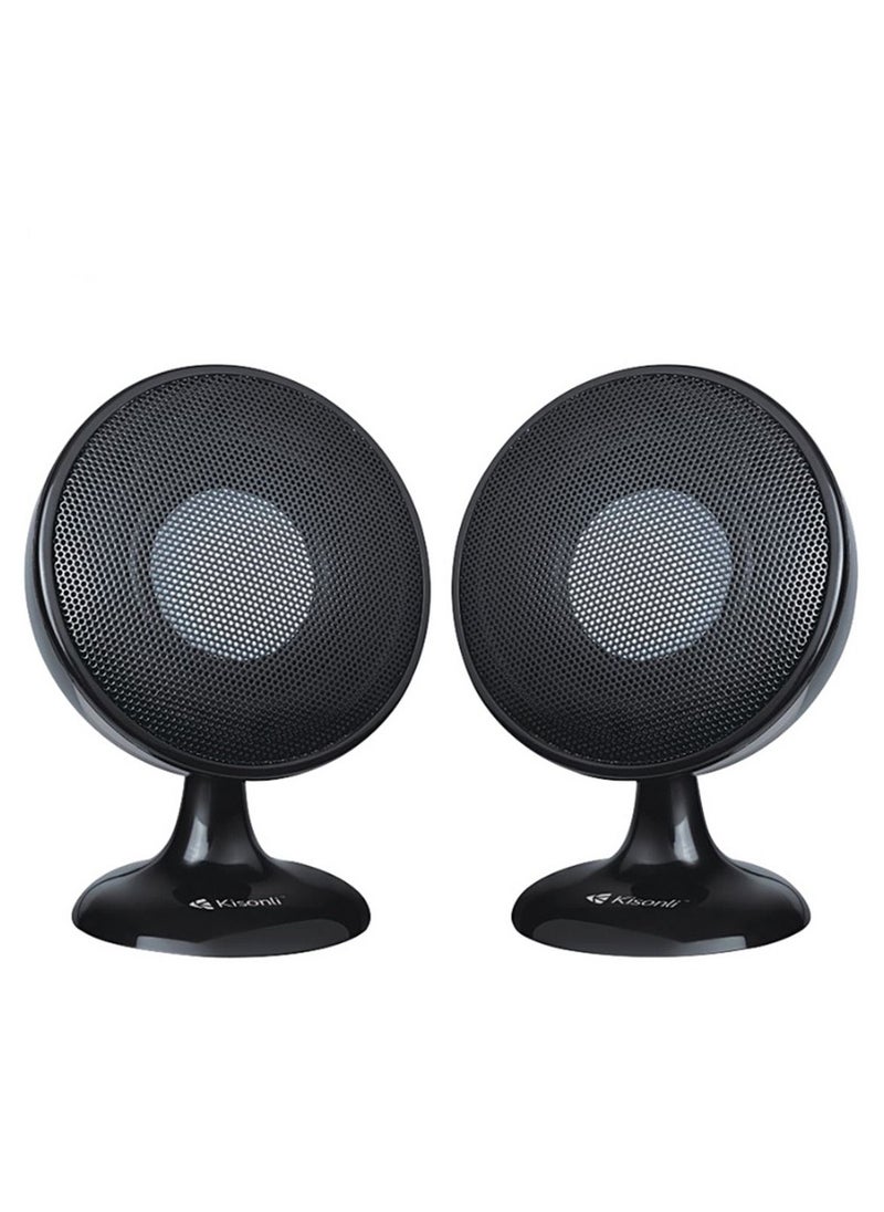 Kisonli - Kisonli 2-Piece USB Input Portable Mini Speaker Set Model Number S-888 Black For Computer And Mobile - Image 1